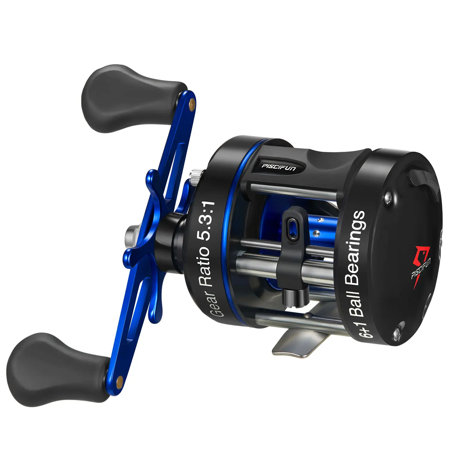 Piscifun Chaos XS Round Baitcasting Reel, 6 Stainless-Steel Bearings, 22lbs Drag, 1 Roller Bearing System, Haimai-Cut Brass Gear, Controlled Cast Stops, 0.35kg, 12-Month Support for Saltwater & Freshwater Fishing, 0.35 Kg