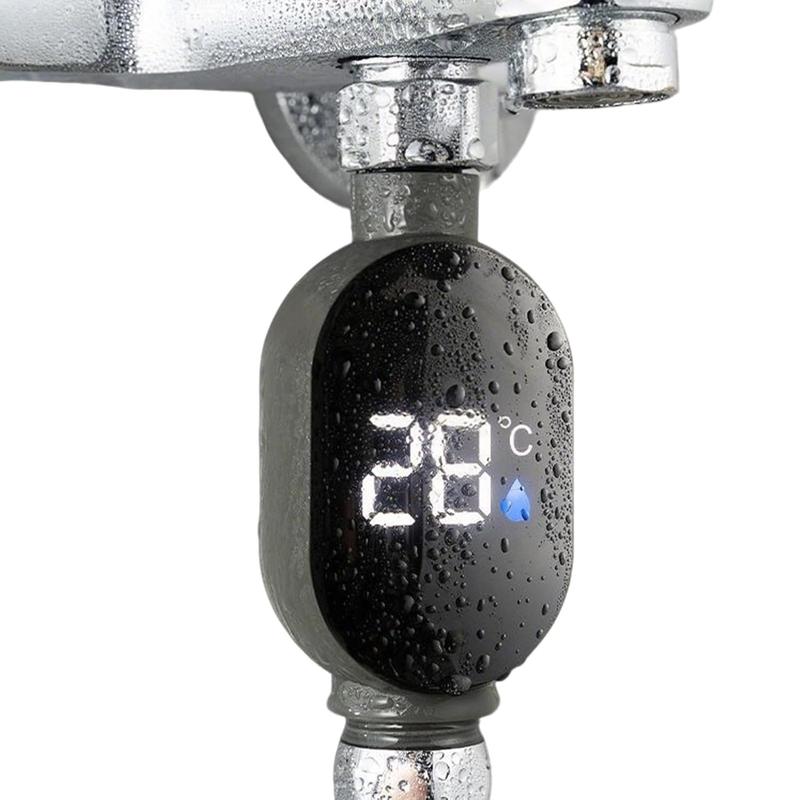 [Not Heat-able] Shower Thermometer, Nut Size: 1/2 inch - Smart Thermometer for use with bottom shower outlets. Instantly displays shower temperature | Precise shower temperature sensor, digital water temperature monitor, Christmas gift.