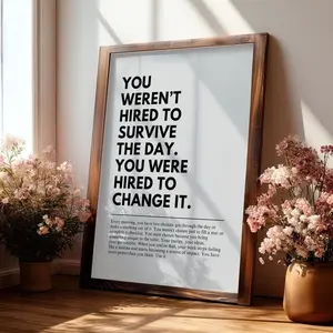 [Sale off up to 40% + FREE-SHIP] Change the Day - Workplace Motivational Quote Wall Art, Office Prints, Decor, Inspirational Poster