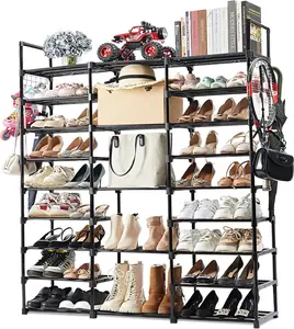 9-Tier Metal Shoe Rack - Holds 50-55 Pairs, Tall Storage Shelf for Shoes, Boots, Entryway, Closet, Garage