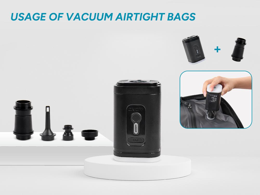 55L Expandable Vacpack Backpack, Vacuum Seal Backpack Travel, Vacuum Compression Bags for Travel, Air back Backpack with Lock, Travel Airbag Backpack with Portable Electic Pump