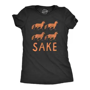Womens  Four Fox Sake T Shirt Funny Sarcastic Play On Words Text Graphic Novelty Tee for Ladies Funny Womens T Shirts Cute Vintage Fashion Casual Ladies T-Shirt Gift Animal Tops for Women Funny Sarcastic Top Black