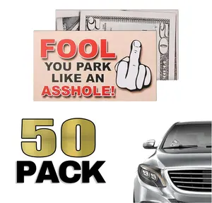 Funny Bad Parking Prank Cards – Bad Parking Warning Cards – Leave Under Windshield – 50 Pack