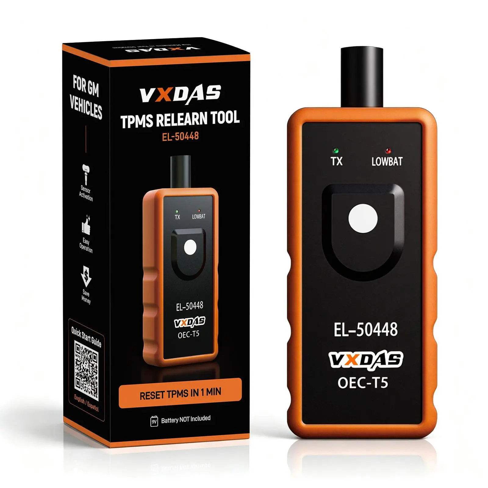 [GM Only] VXDAS EL-50448 TPMS Relearn Tool for Chevy, GMC, Buick & Cadillac 2006–2026, Tire Pressure Sensor Activation & Reset Tool Oem Diagnostic Leak Vehicles Air