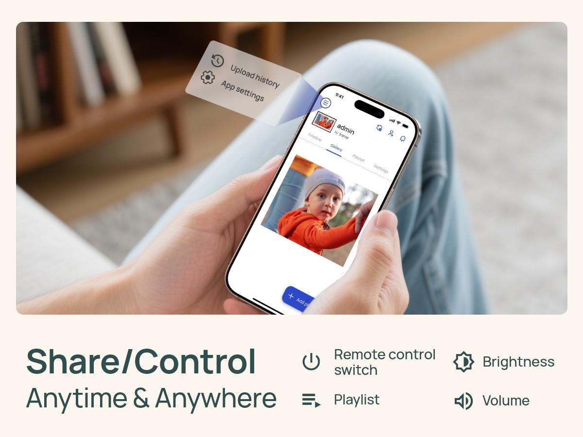 ARZOPA Digital Photo Frames Free Unlimited Cloud storage Share Unlimited 120s Videos Photos Anywhere Touch Screen WiFi Digital Picture Frame Smart Frame Video Frame Decor