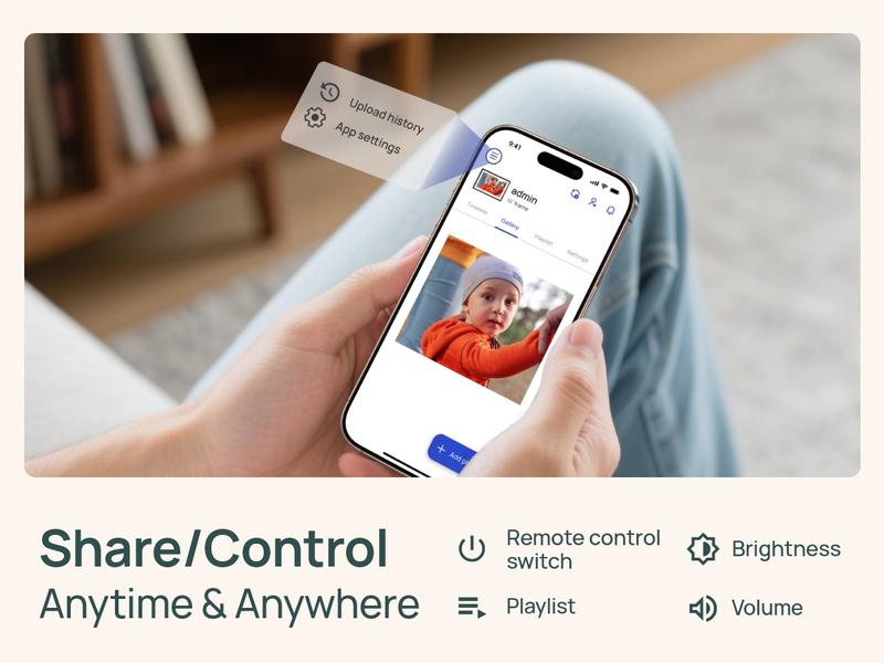 ARZOPA Digital Photo Frames Free Unlimited Cloud storage Share Unlimited 120s Videos Photos Anywhere Touch Screen WiFi Digital Picture Frame Smart Frame Video Frame Decor