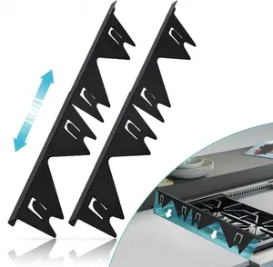 Stainless Steel Stove Gap Covers 2 Pack Adjustable Length 13.8 to 27.5 Inch Heat Resistant Range Trim Kit for Kitchen Oven Counter Side Gap Easy Clean