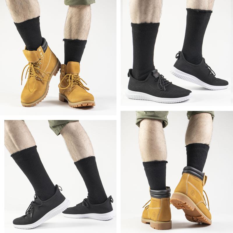 Men's Thermal Winter Crew Socks - 3/6 Pairs for Cold Weather Outdoor Work Activities Hiking Running - Underwear, Menswear
