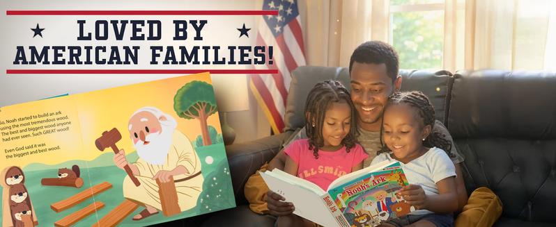 President's Bible: Hear Trump's Voice Tell Noah's Ark - Kids Bible Ages 8-12 Easy to Read, Hardcover Book with Interactive Buttons, Trump Merchandise, Childrens Christian Gift, AI Voice Audio