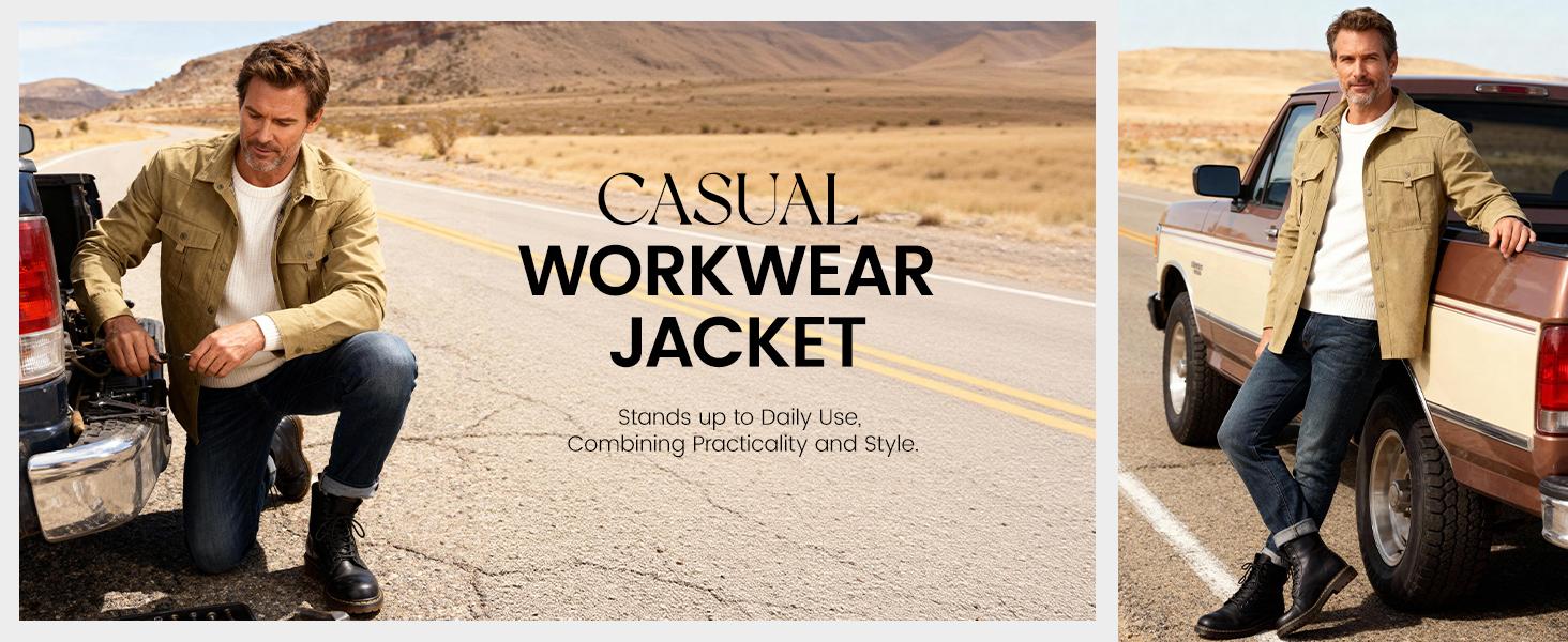 Men's Flannel Lined Shacket Lightweight Warm Snap Western Plaid Shirt Jacket for Outdoor Cowboy Casual Work