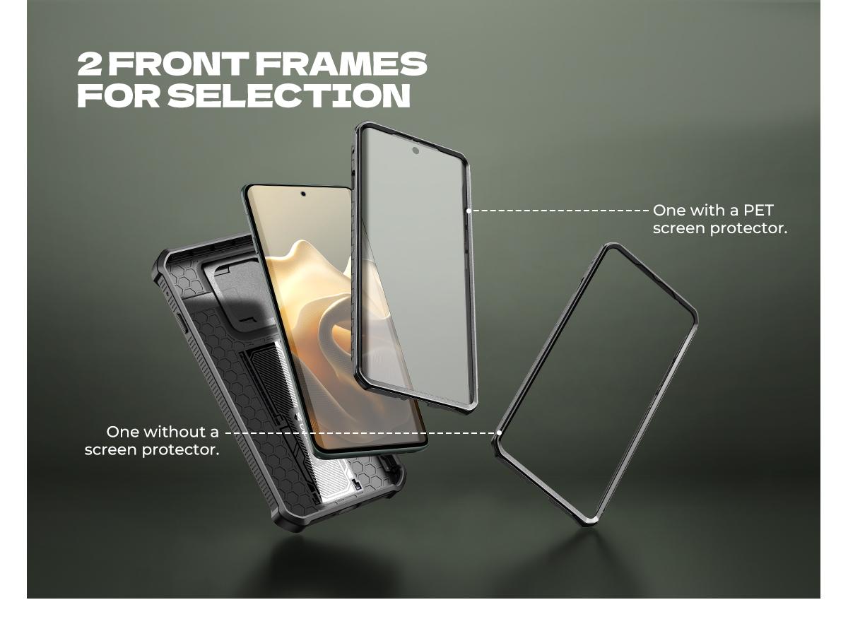 Dexnor for Motorola Moto Edge 2025 Case, [2 Front Frame] [Built-in Magnetic Slide Camera Cover & Kickstand] Heavy Duty Protection Shockproof Phone Case with Screen Protector, 6.7 inch