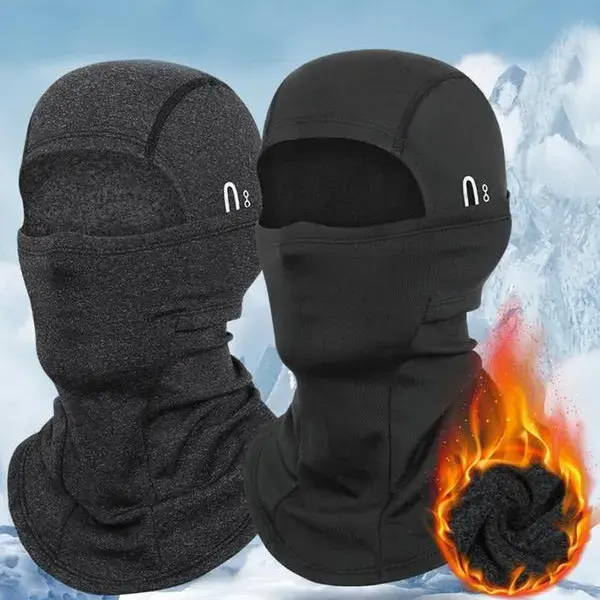 Unisex Winter Warm Face Mask Hoodie, Full-Face Windproof Fleece Ski Hat, Eyeglass Hole Motorcycle Cap, Outdoor Neck Warmer