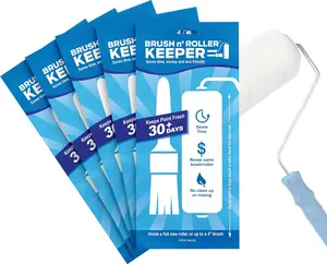 As Seen On Shark Tank Products- Touch Up Cup Brush & Roller Keeper, Paint Roller Cover Wet Brush Storage Bag, Pack of 6