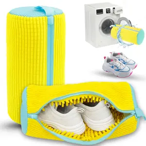 Shoe Washing Machine Bag Mesh Design with 20000 Fluffy Fibers for All Shoe Sizes Reusable Durable Laundry Bag for Sneakers zipper