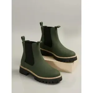 Women's Chelsea Boots, Spring & Fall New Inner Height Increase Thick Sole Boots, Casual Round Toe Mid-Calf Short BootGift