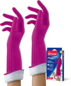 Playtex Living Drip-Catch Cuff Gloves Medium 2 Pairs Premium Protection Reusable Household Gloves with PerfectFlex Design for Enhanced Grip and Comfort - Cleaning