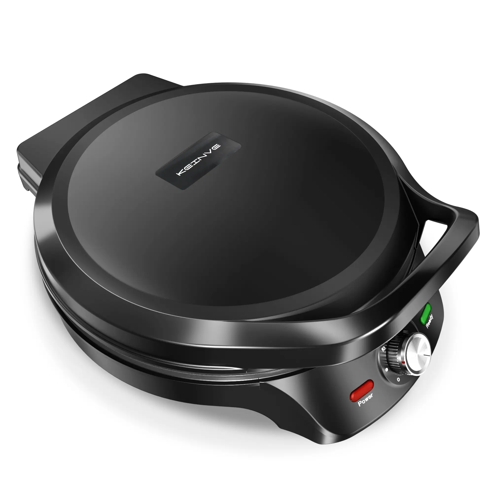 KEINVE 1500W Power 2-in-1 Indoor Electric Griddle & Pizza Maker, 12" 180° Open, 30-Min Timer, Auto Shut-Off for BBQ, Steak, Veggies Nonstick Griddle Griddle Grill Heavy Duty Griddle Grill Griddle Combo