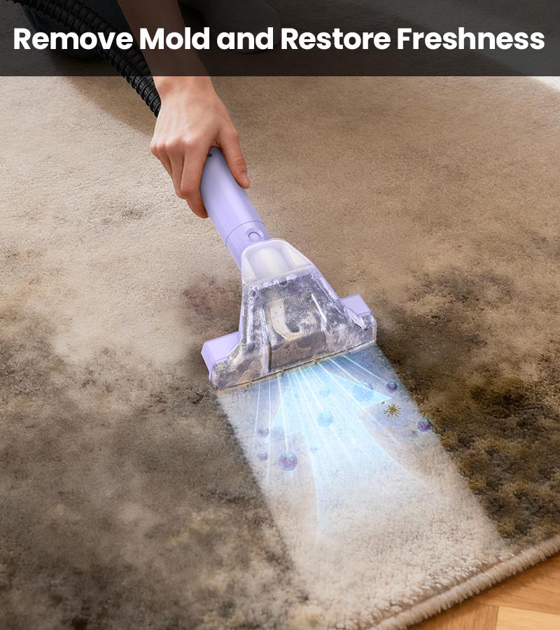 [Valentines'DaySale!] Upholstery Carpet Vacuum Cleaner, 18KPa Suction Spot Cleaning Machine for Pet Stains, Carpets, Sofa, Car Seats, Mattress, with 3 Multipurpose Cleaning Tools, 6'' Deep Cleaning Brush | Portable 3-in-1 New Purple C9S