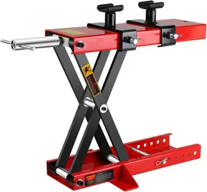 Garvee Heavy Duty Motorcycle Scissor Lift Jack with 1100LBS Capacity, Hand Crank, Non-Slip Platform, Dolly Wheels, Adjustable Bike Lift Stand for Cruiser, Dirt Bike, ATV, Foldable Garage Repair Equipment