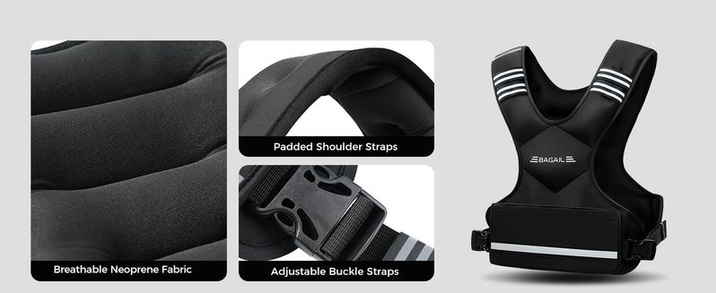 【JumpstartSale】BAGAIL Adjustable Weighted Vest 4-10lb 12-18lb 20-32lb Rucking Vest for Women & Men with 6 Weights & Large Pocket Ideal for Home Workouts Running Walking Strength Training Muscle Exercise Equipment 【JumpstartSale】BAGAIL Adjustable Weighted Vest 4-10lb 12-18lb 20-32lb Rucking Vest for Women & Men with 6 Weights & Large Pocket Ideal for Home Workouts Running Walking Strength Training Muscle Exercise Equipment