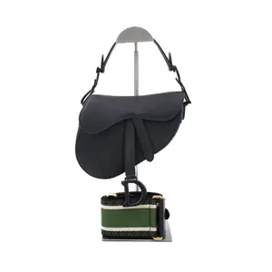 Pre-owned Dior Leather Shoulder Bags Saddle Bag with Strap Black JM MM393