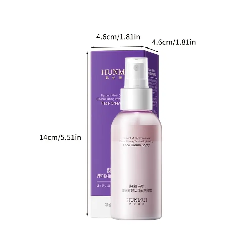 Introducing a New 100Ml/3.38Fl.Oz Multi-Dimensional Firming Face Cream Spray, Featuring a Peptide-Infused Moisturizing Essence. This Hypoallergenic Spray Is Packed with Soluble Collagen And Sodium Hyaluronate Hydrating Gel Cream, Facial Spray