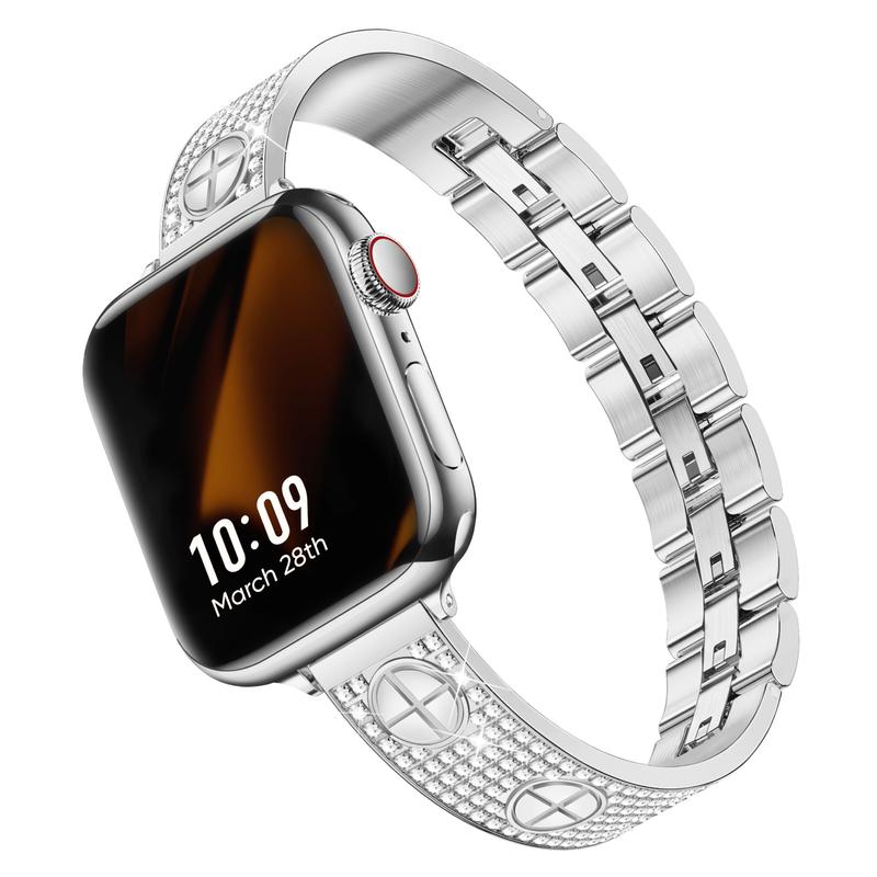 MISSAIR Luxury Diamond Band Compatible with Apple Watch Series 11-1 SE & Ultra - Elegant Stainless Steel Bracelet Wristband For Women's Christmas Gift