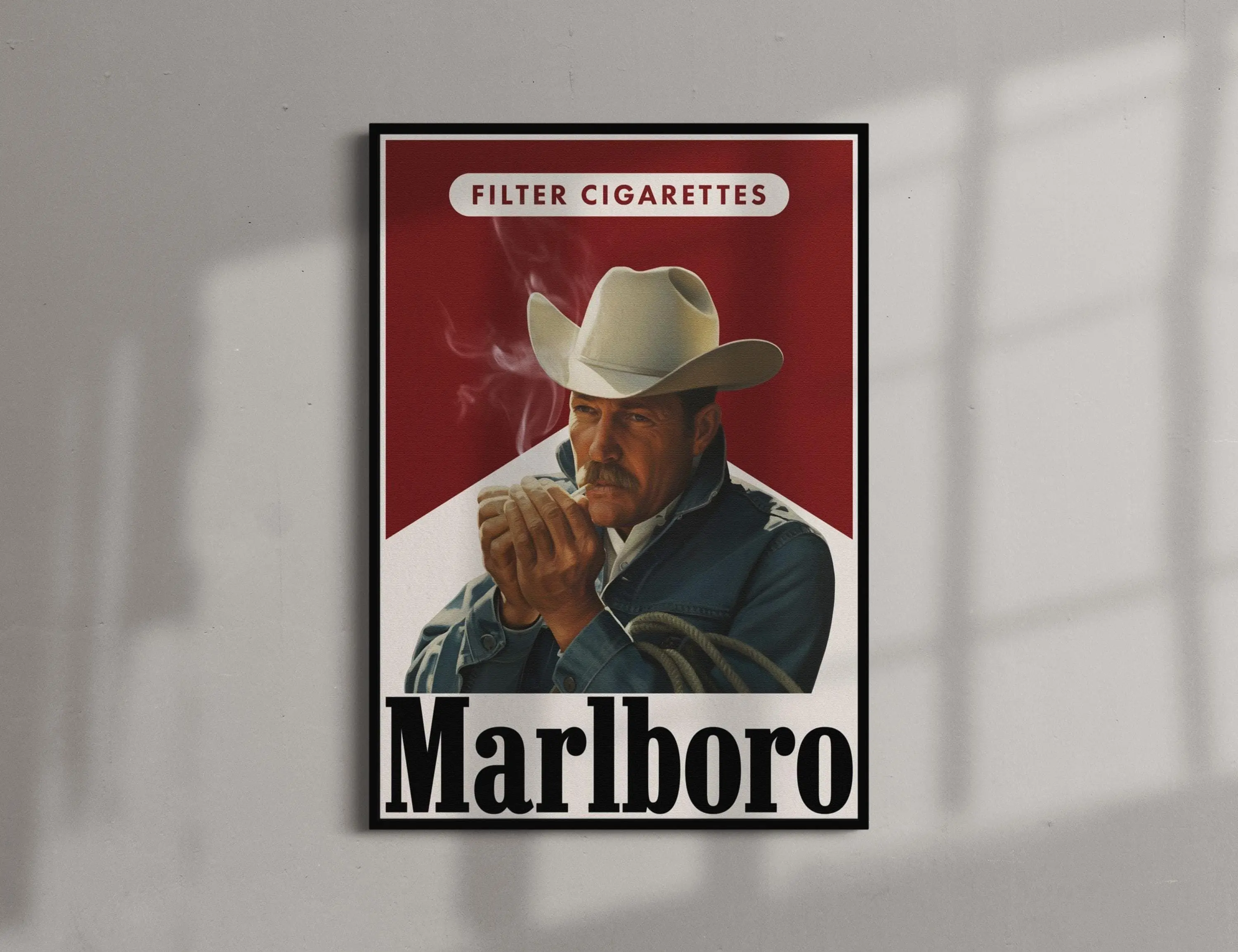 Marlboro Cigarette Poster Vintage Wall Art (Unframed) Room Decor Retro Gift 