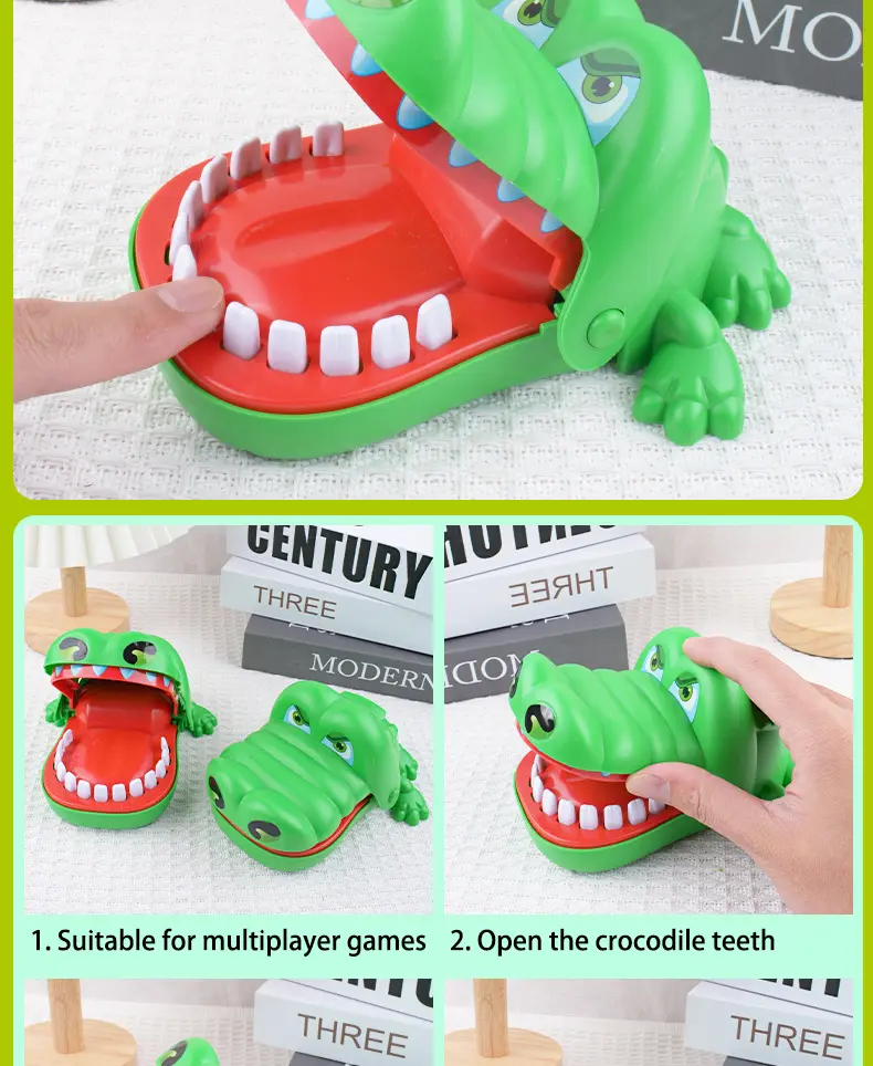 KZEV Unisex Funny Finger Dentist Game, Tricky Crocodile Teeth Prank Gag Gift Toy, Classic Novelty Finger-Biting Alligator Toy for Kids 10-12 Yrs Fun Play