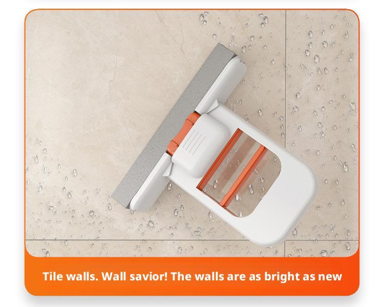 Mini Foldable Mop - No Hand Wash Deep Clean Wet Dry One Hand Use with Replacement Sponge Head for Effortless Home Cleaning Use on Kitchen Countertops Glass Bathroom & Car Interior Household