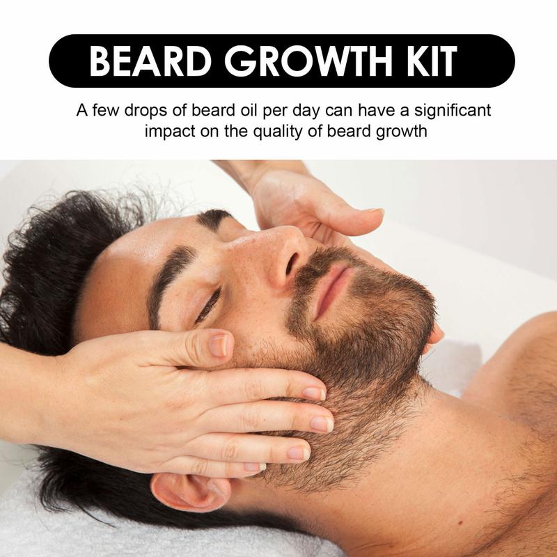 EAST MOON Beard Growth Serum & Derma Roller Kit, Beard Care Nutritional Oil, Making Beards Thicker and More Shiny, Daily Beard Care Products for Men
