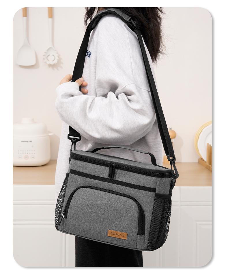 Insulated Lunch Bag for Women Men Reusable Lunch Box for Office Picnic Hiking Beach Leakproof Cooler Tote Bag Organizer with Adjustable Shoulder Strap for Adults