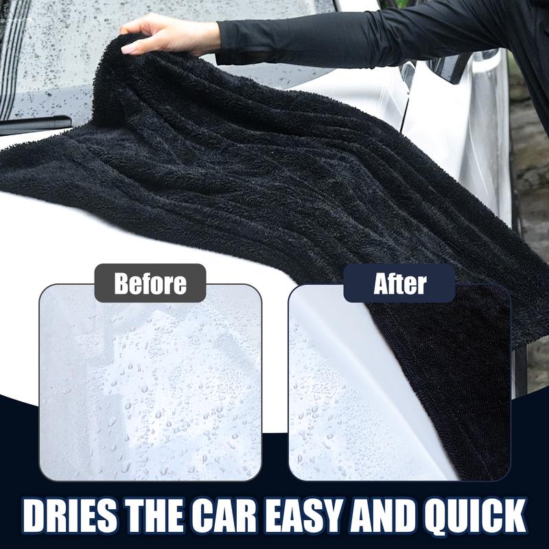 Largest 36''x28'' Double Twisted Loop Car Drying Towel, 1400GSM Ultra-Absorbent Microfiber Drying Towel for Automotive Detailing Vehicle Wash Kit