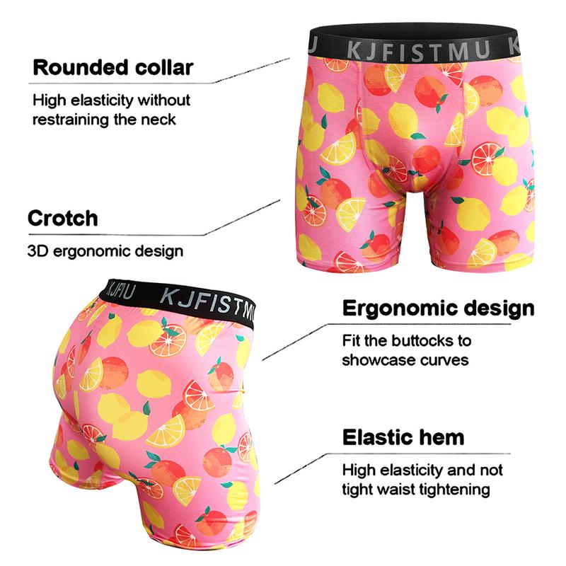 KJFISTMU 5-Piece Men's Boxer Brief Set | Popular Random Graffiti Prints | Unique Street Art Design | Breathable and Stretchy Underwear Set | 95% Polyester, 5% Spandex, Moisture-Wicking | Suitable for Everyday Wear and Workouts