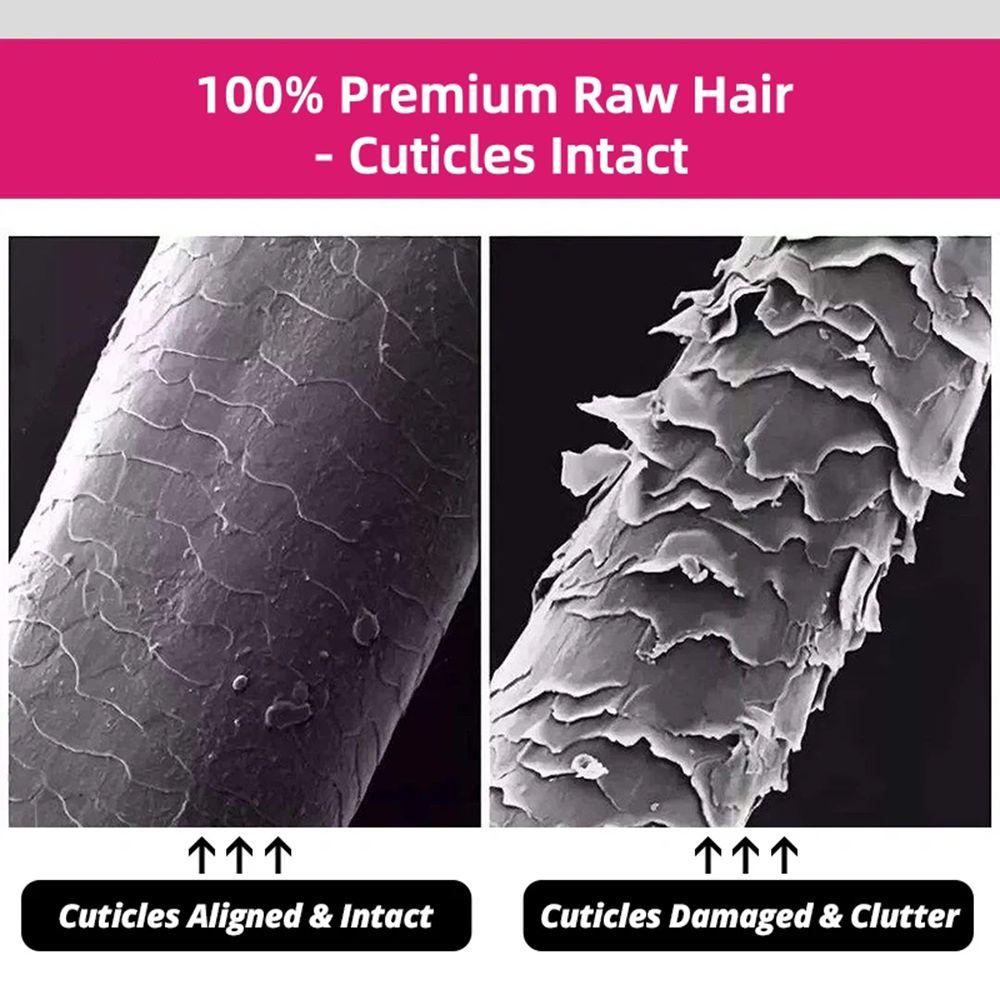 15A Upgraded 100% Premium Raw Human Hair Bundles With 2x6 Lace Closure Body Wave Virgin Human Hair Bundles Straight Hair Quick Weave Salon Quality Human Hair Bundles for Sew in Brazilian Hair Extensions