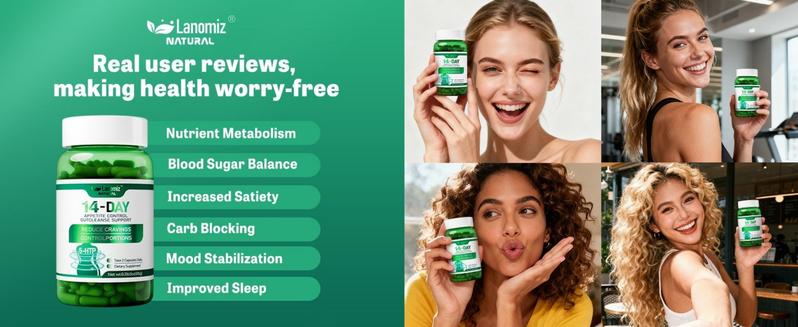 LANOMIZ White Kidney Bean Extract Complex for Carb & Starch Management, with 5-HTP & Probiotics, 60 Capsules, Pre-Meal Support, Vegan, Gluten-Free, Non-GMO - Dietary Supplement