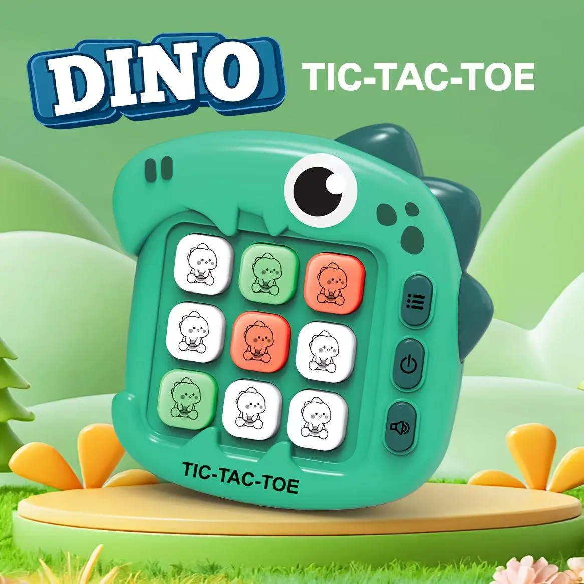 Electronic Tic Tac Toe Handheld Game, Dual Mode AI & Two Player Strategy Puzzle, Portable Brain Challenge Desktop Travel Game for Family, Parties and Office