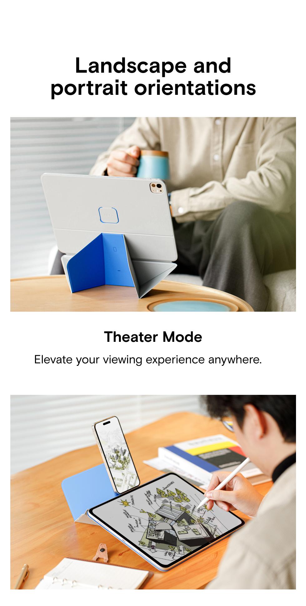 MOFT Dynamic Folio, Magnetic iPad Case & Stand, Floating Mode & Multi-Angle Viewing, Dual-Screen Viewing with iPhone, Lightweight & Portable