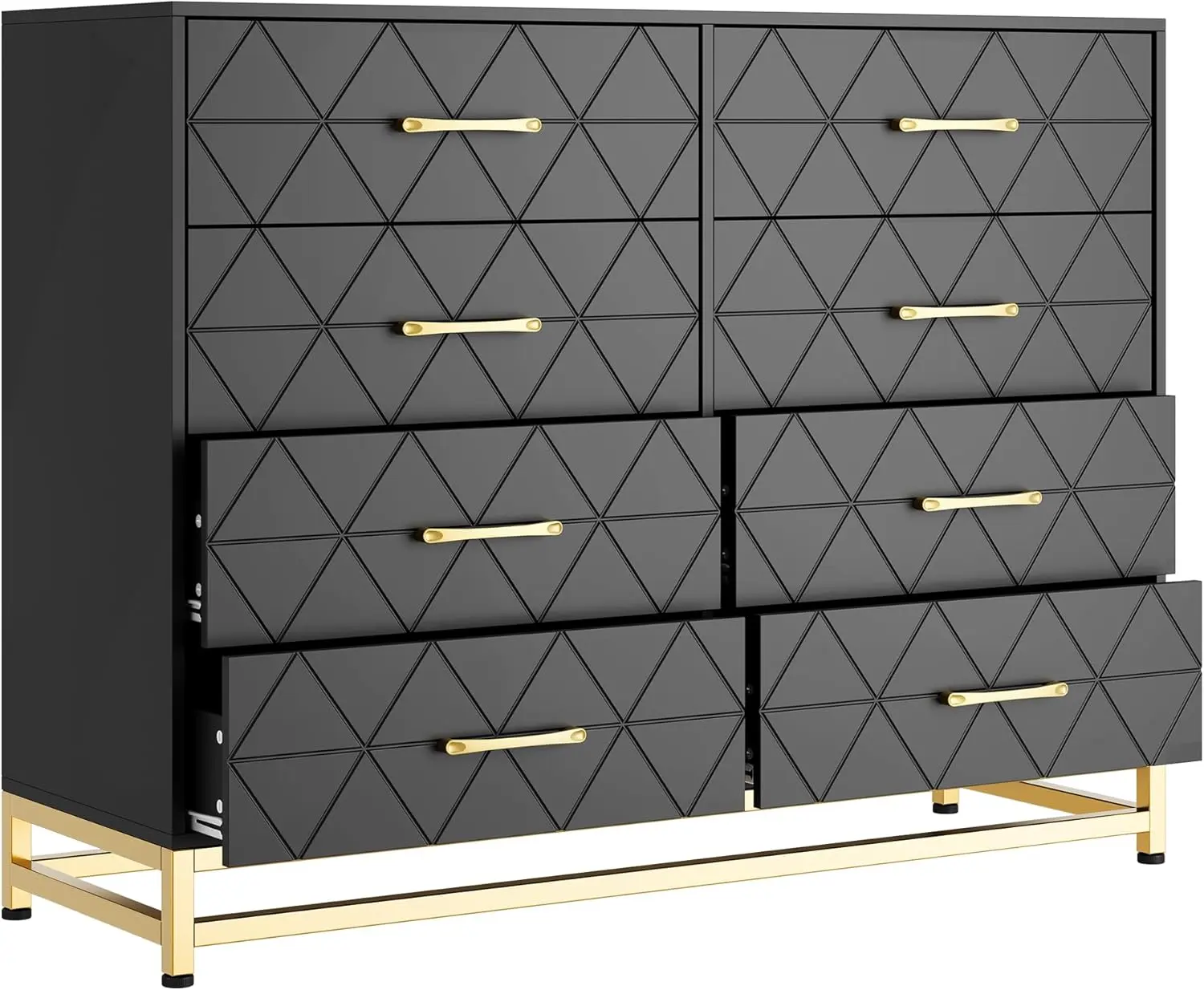 Black 8-Drawer Bedroom Storage Cabinet - Indoor Furniture, Ideal Christmas Gift for Home Organization Needs, Storage Cabinet Bedroom