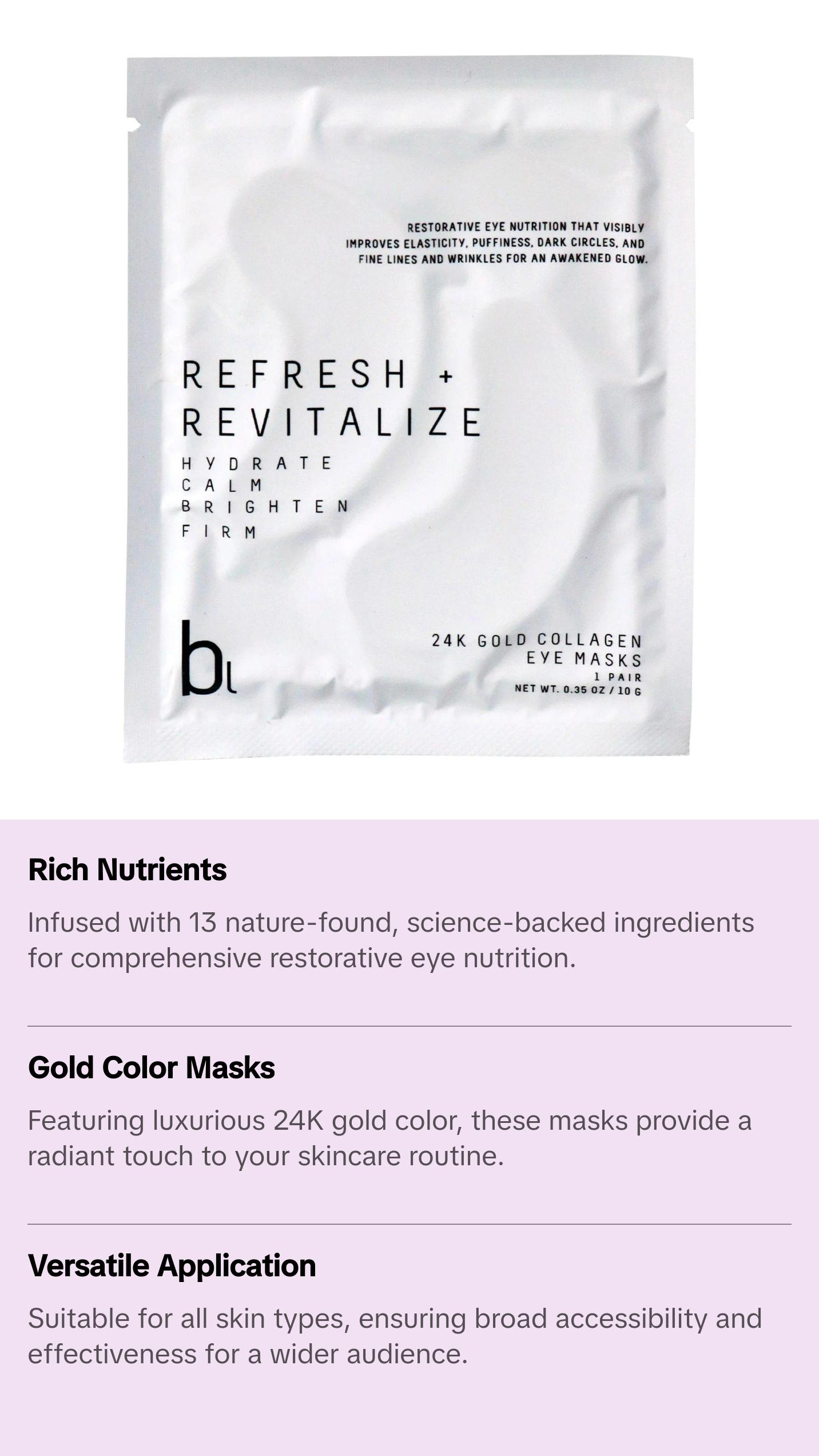 Beautology Lab Skincare 24K Gold Collagen Eye Masks