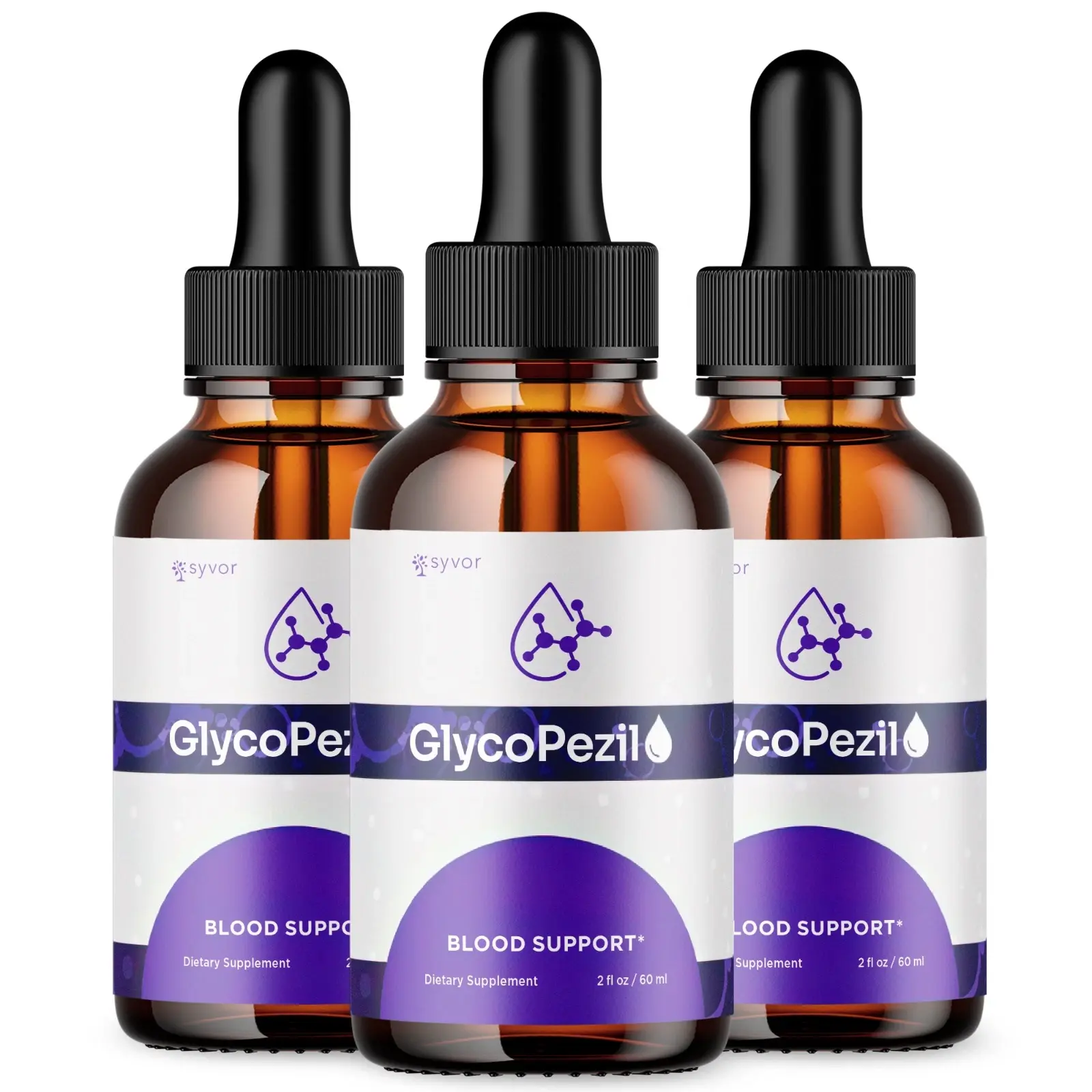 (3 Packs) Glycopezil Blood Support Liquid Drop Bottles, Natural Blend Vitamin Dietary Supplement for Adults, 90 Servings, Prop 65 Safe, Blood Pressure Control & Body Health Support, Three Packs