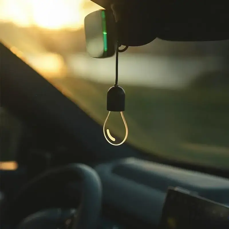DIYCOM Car Hanging LED Bulb Light USB Powered Warm White Ambient Lamp Rear View Mirror Decor Romantic Interior Night Light Car Accessories Valentine’s Day Gift