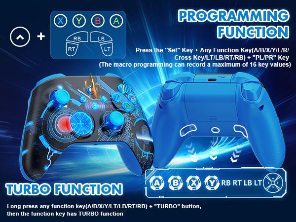 Multi-Platform WiFi Wireless Controller for Xbox One/Series X|S, Switch, Windows 10/11,Hall Effect Triggers, Turbo & Macro Programmable Gamepad with RGB Battery Indicator, 3-Way Connectivity,TikTokShopStockUp