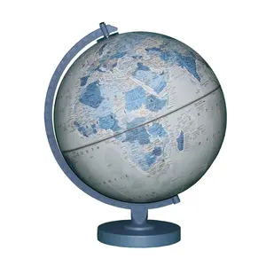 12-Inch Desktop World Globe with Stand, Educational Political World Map Globe for Students, Kids and Adults, Modern Home Office Desk Decorative Globe
