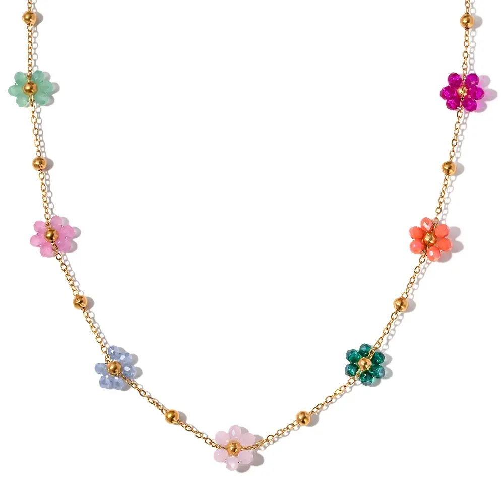 Dainty Pearl Choker Jewelry for Women as Flower Necklace set Gift, Gold Plated Stainless Steel Gold Necklace set as Birthday Gifts for Her Daisy Costume Gift