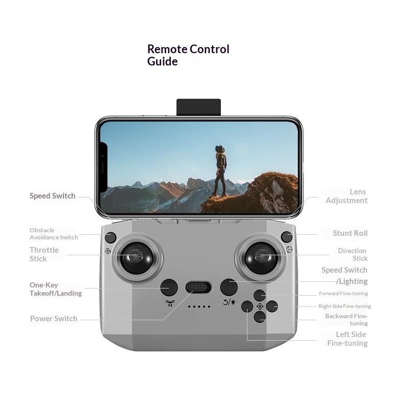 Small UAV Drone Optical Flow Positioning Stable Hovering Flight Dual Camera Aerial Photography Quadcopter Propeller Guard Foldable Design Easy Control Beginner Friendly Outdoor Flying Toy