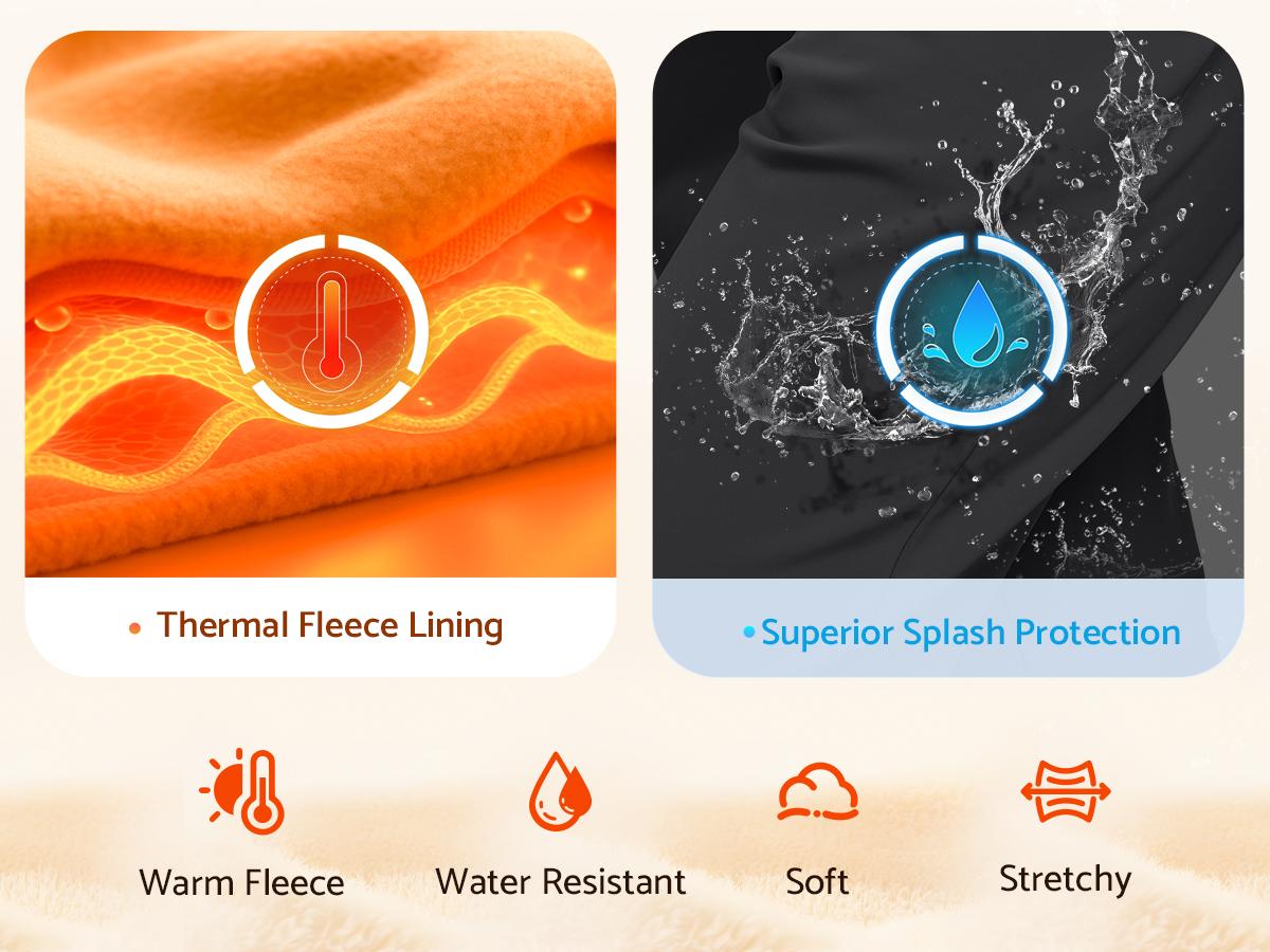 G Gradual Fleece Lined Pants Women 27.5"/29" Golf Pants 3 Pockets Water Resistant Warm Sweatpants for Cold Weather Warmth Elastic Drawstring Casual Wear