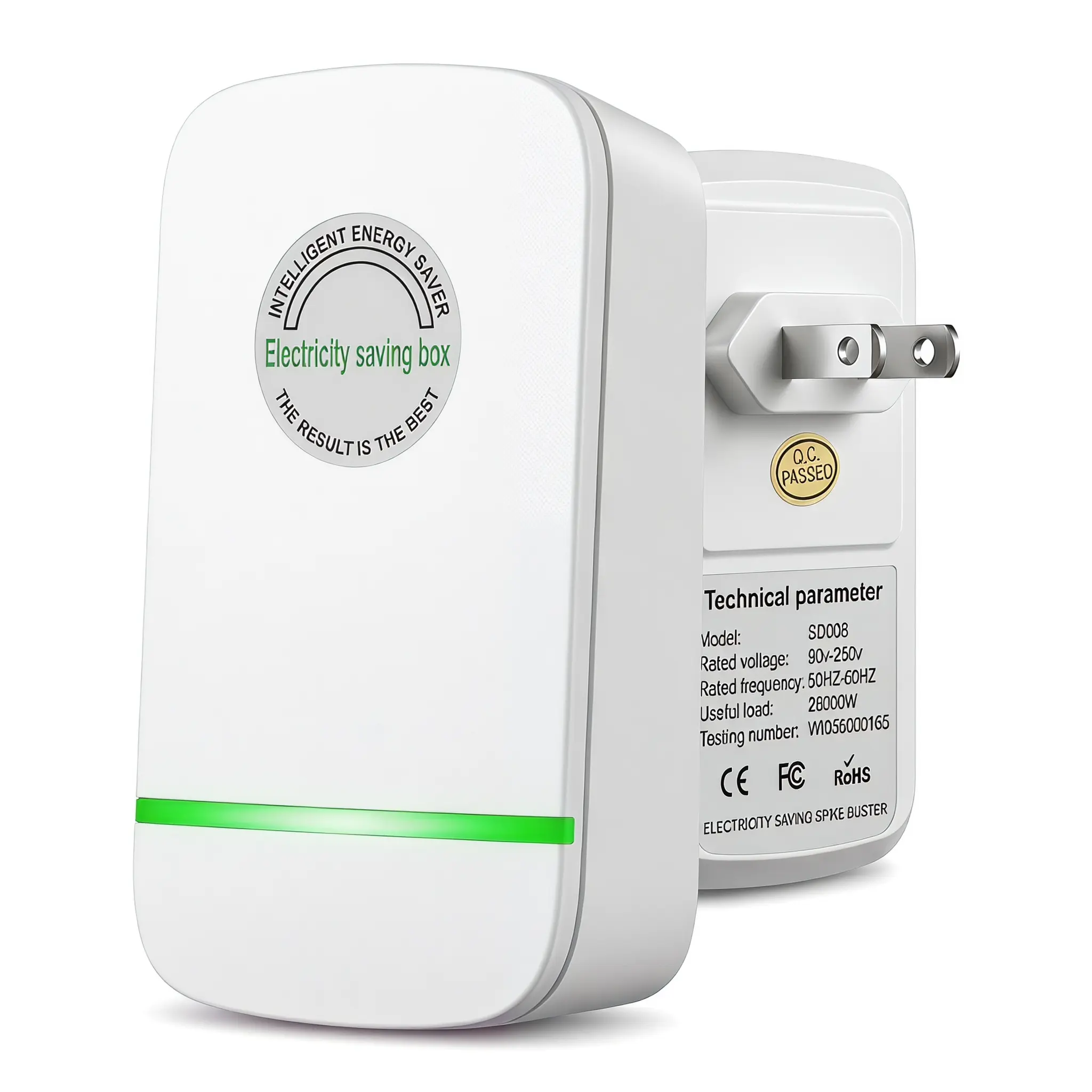 2026 New Power Factor Saver, 90–250V Coverage, 28KW Load, Surge Protection, Thermoregulation, Plug-and-Play, Compact ABS Design, Hot Swappable for Home & Office