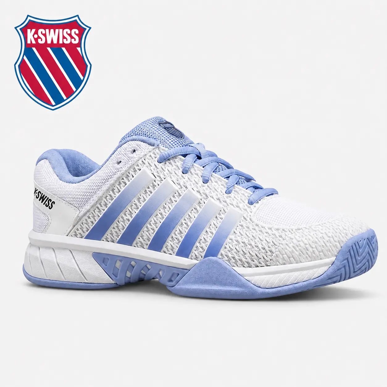 K-Swiss Women's Express Light Pickleball Shoes - Bright White/Open Air/Estate Blue | Court-Ready Comfort