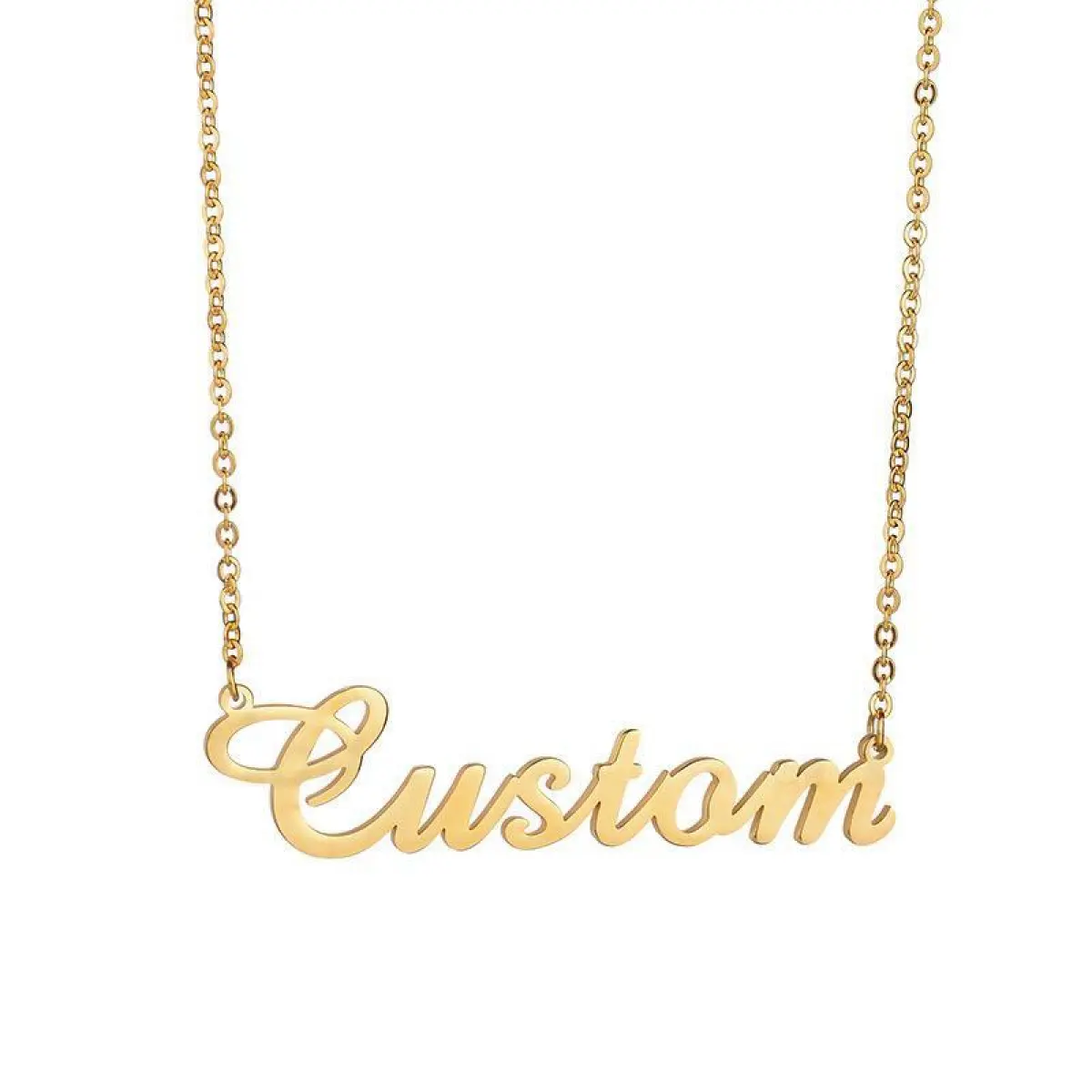 Personalized Multiple Name Necklace Custom Jewelry for Women 18K Gold Plated Stainless Steel Letter Pendant Paperclip Chain Family Nameplate Commemorative Accessory for Mama Nana Girlfriend Trendy Style tiktokshopbacktoschool